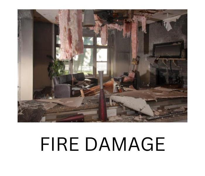 Fire damage in a home.